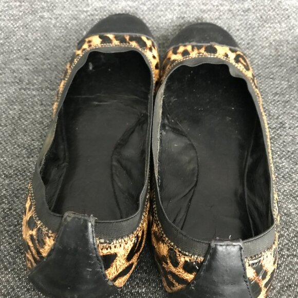 Jessica Simpson Black Brown Cheetah Print Slip On Ballet Flats Womens Size 7.5 B - Picture 5 of 8